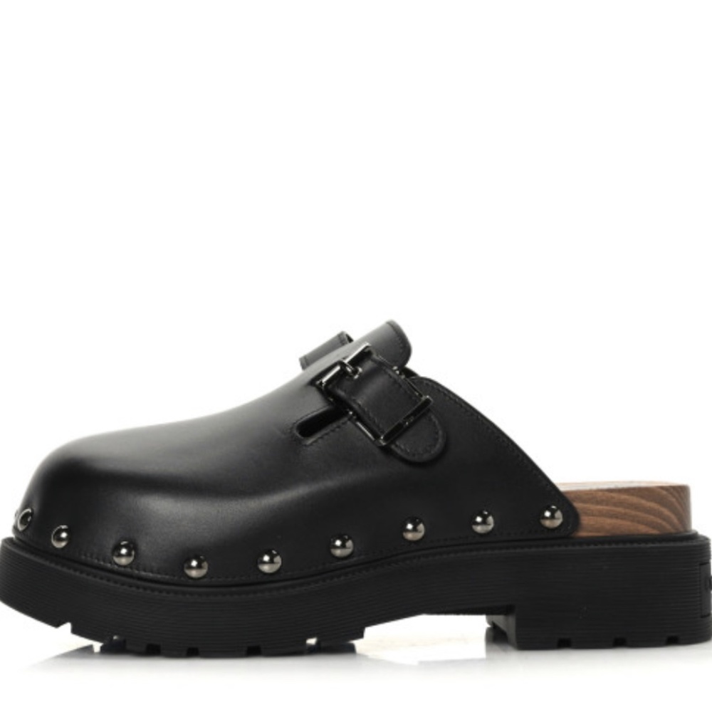 Diorquake black leather clogs